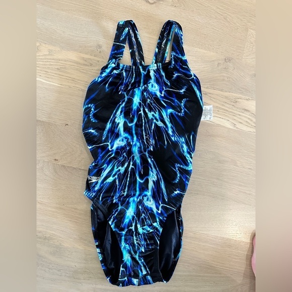 SPEEDO Performance Racing Blue Swimsuit blue black women’s size 6 - Picture 1 of 4